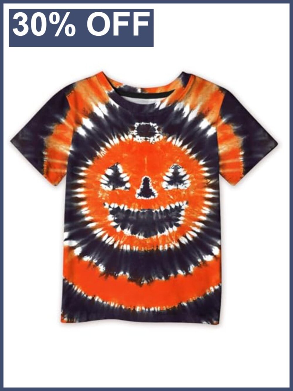 Kids Halloween Tie Dye Graphic Tee Short Sleeve Crew Neck